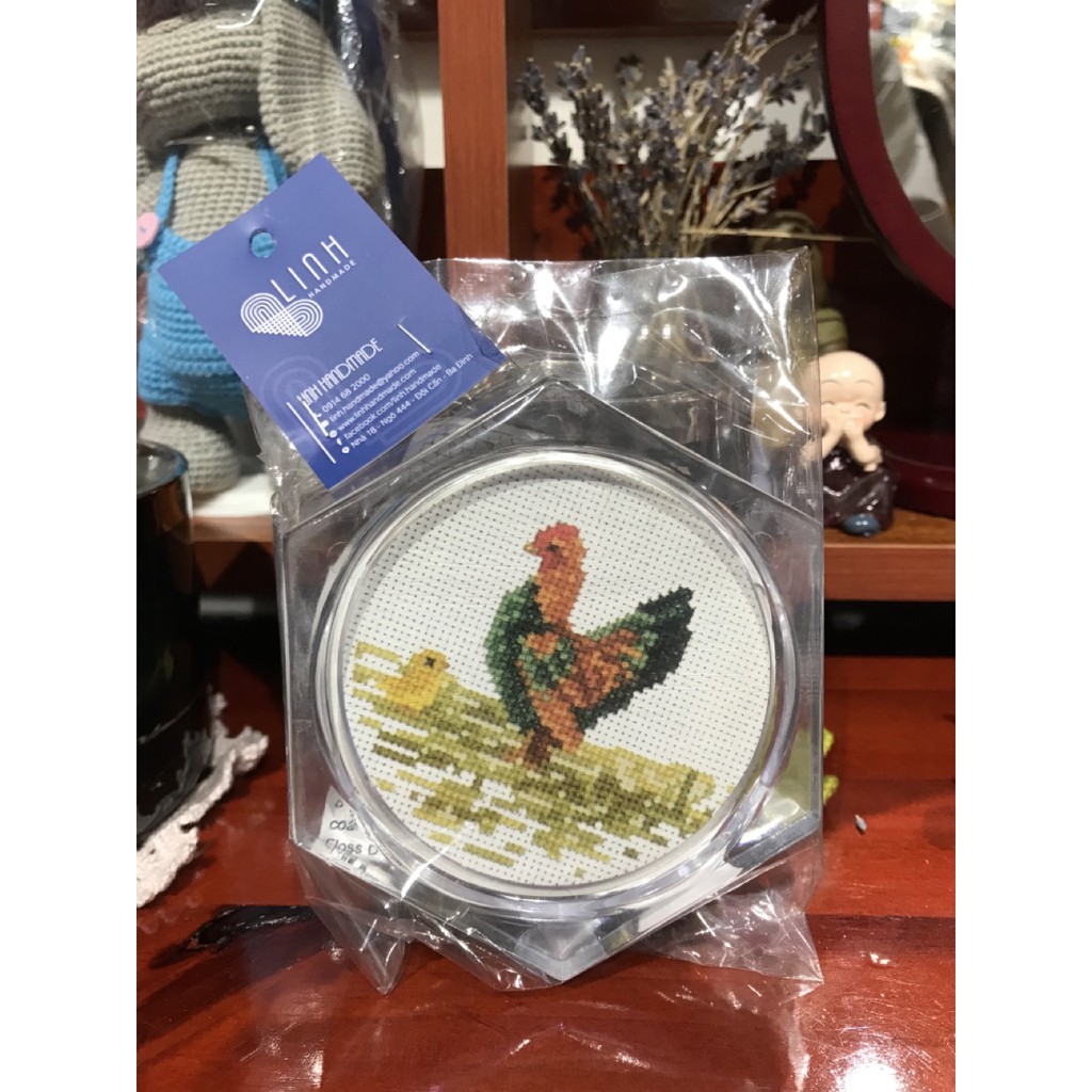 Kit Thêu Gà Trống Coasters Hen Rooster - 40350