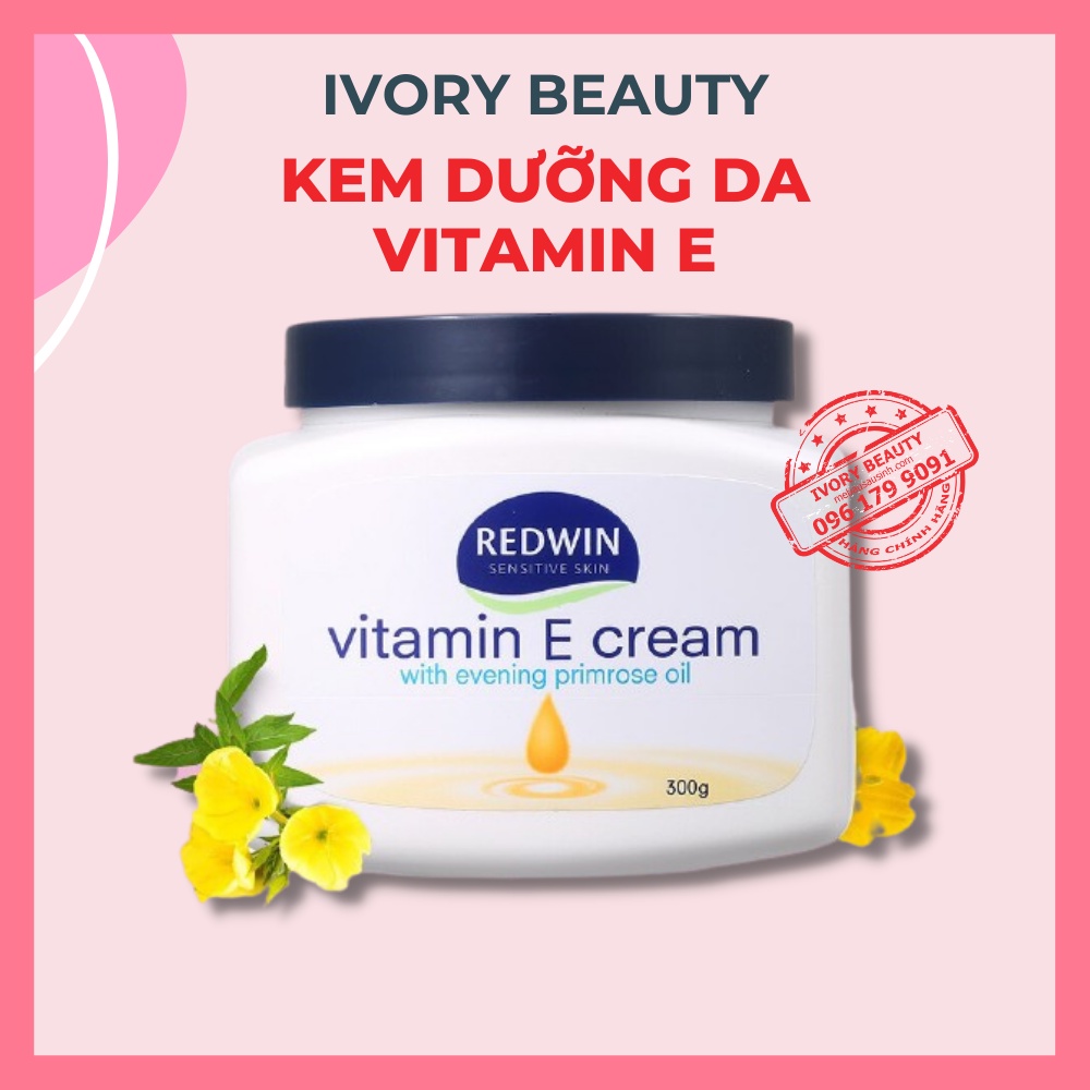 Kem dưỡng da vitamin E 300g và tinh dầu hoa anh thảo giúp da mềm mịn, sáng bóng, căng mịn cho mọi lứa tuổi Redwin Úc | BigBuy360 - bigbuy360.vn