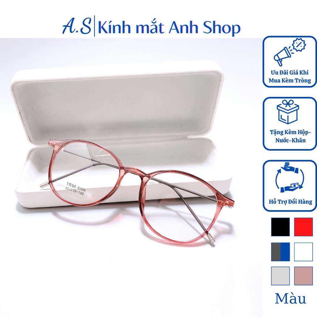 Kính tròn thời trang nam nữ chất liệu nhựa dẻo kết hợp kim loại phù hợp với mọi khuôn mặt 8096