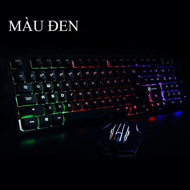 Bộ bàn phím gaming GTX300 phím giả cơ led siêu đẹp chuyên chơi game, văn phòng cho máy tính, 10 triệu click - k1316