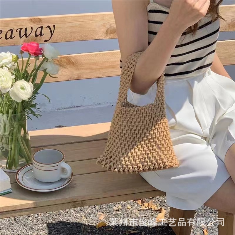 Túi Lưới Đan Rơm Đeo Chéo Phong Cách Cổ Điển Dành Cho Nữ