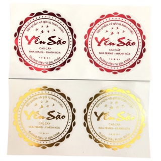 COMBO 50 Tem Nhãn Ép Kim Dán Hộp - Yến Sào Nha Trang Cao Cấp