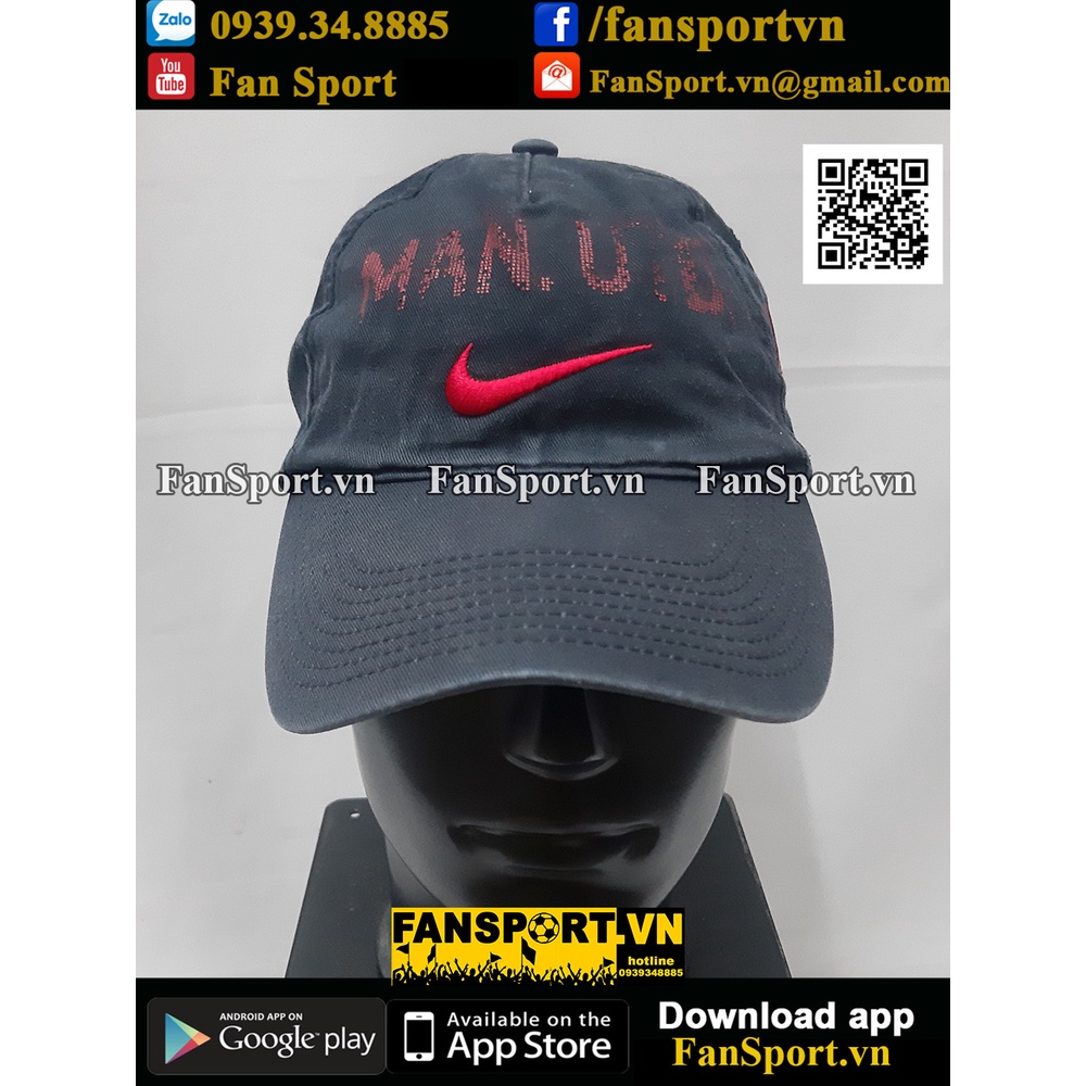 Nón đen Nike Manchester United black cap hat