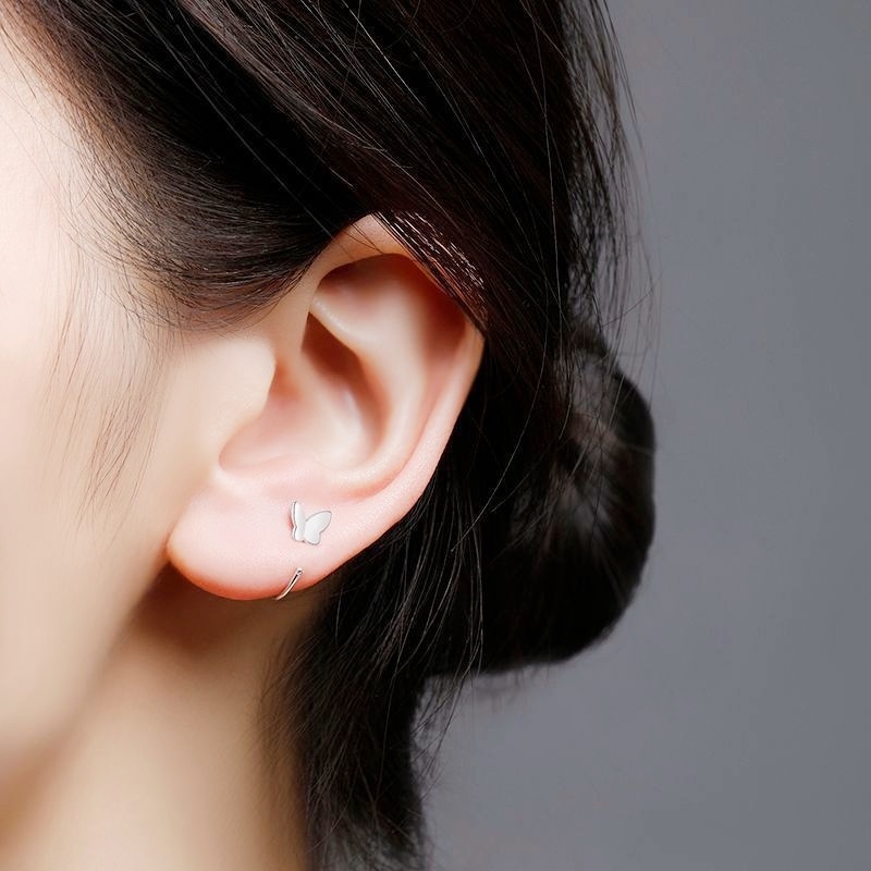 Khuyên tai mạ bạc 925 hình bướm xinh xắn thời trang nữ