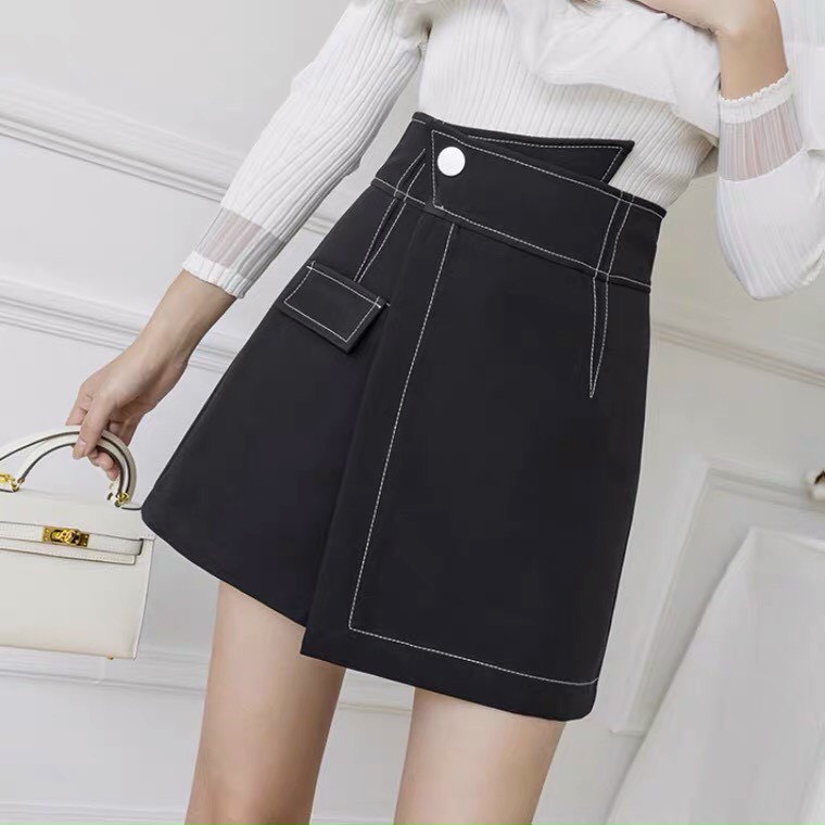 Chân Váy Chữ A Cạp Lệch Có Quần Trong, Quần giả váy