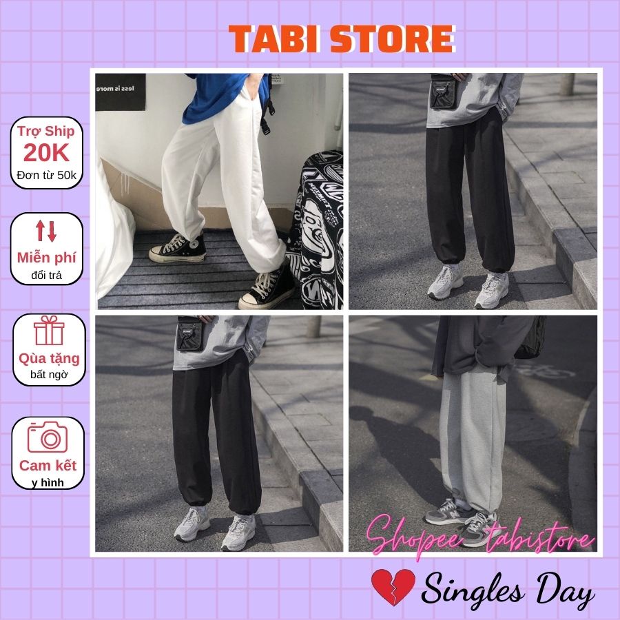 Quần jogger dưới 68kg tabistore - Trơn bó ống chun