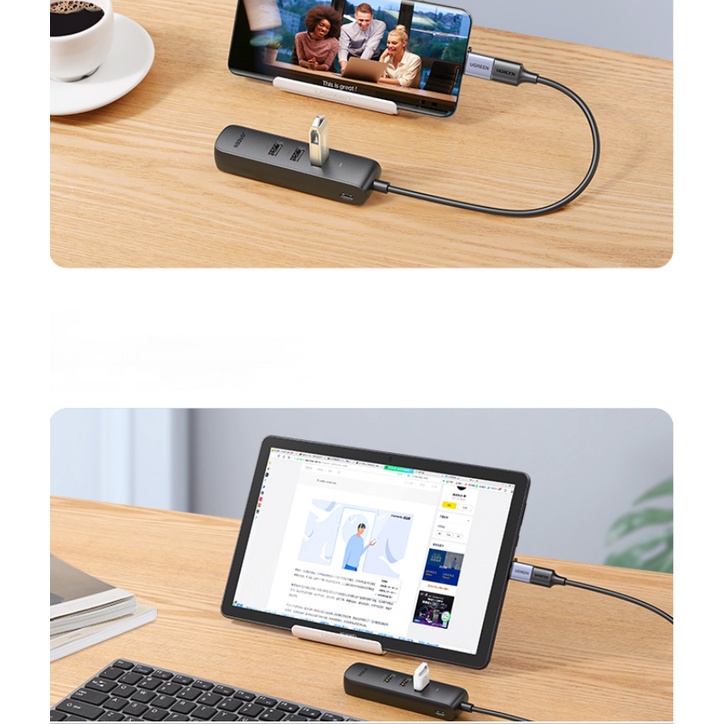 Bộ chia USB Type C sang 3 cổng USB 2.0 và 1 cổng LAN Ugreen 20984