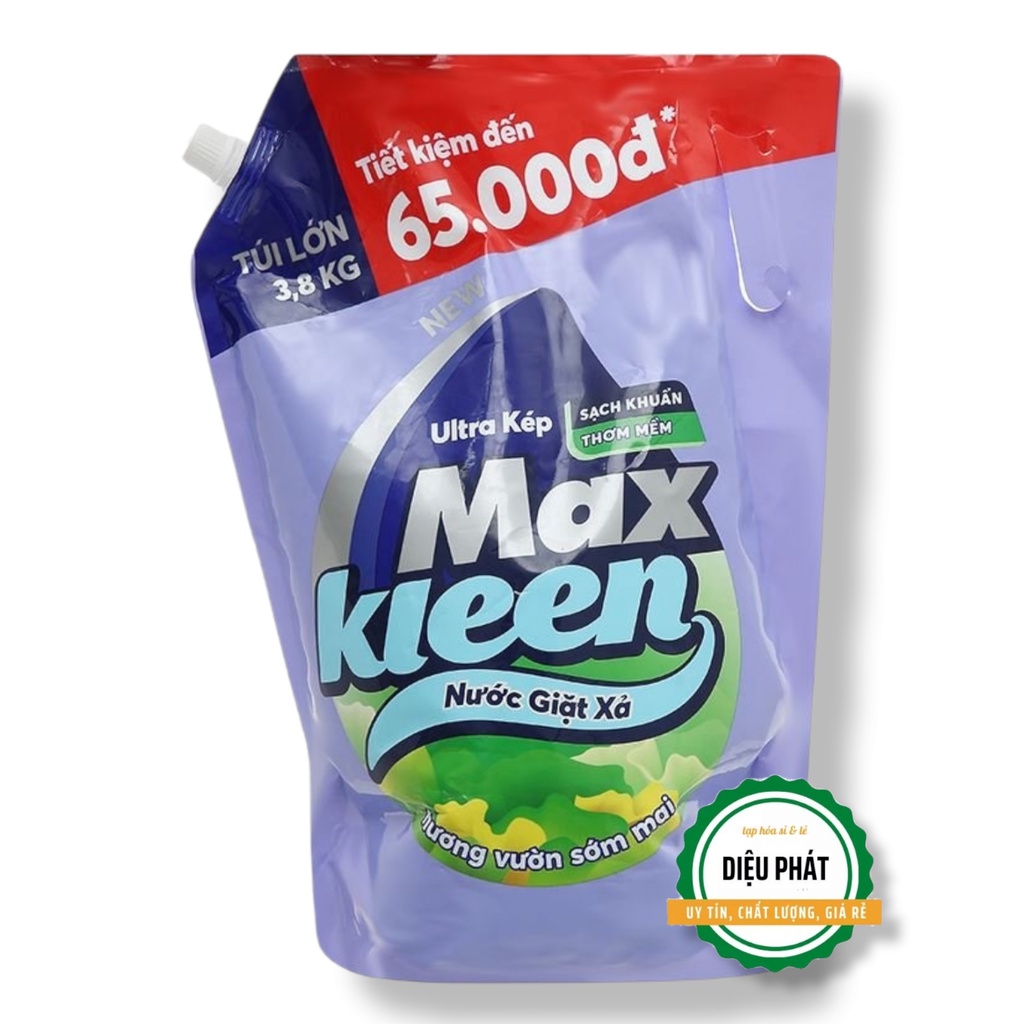 ⚡️ Nước Giặt Xả Maxkleen Ultra Kép Hương Vườn Sớm Mai Túi 3.8kg