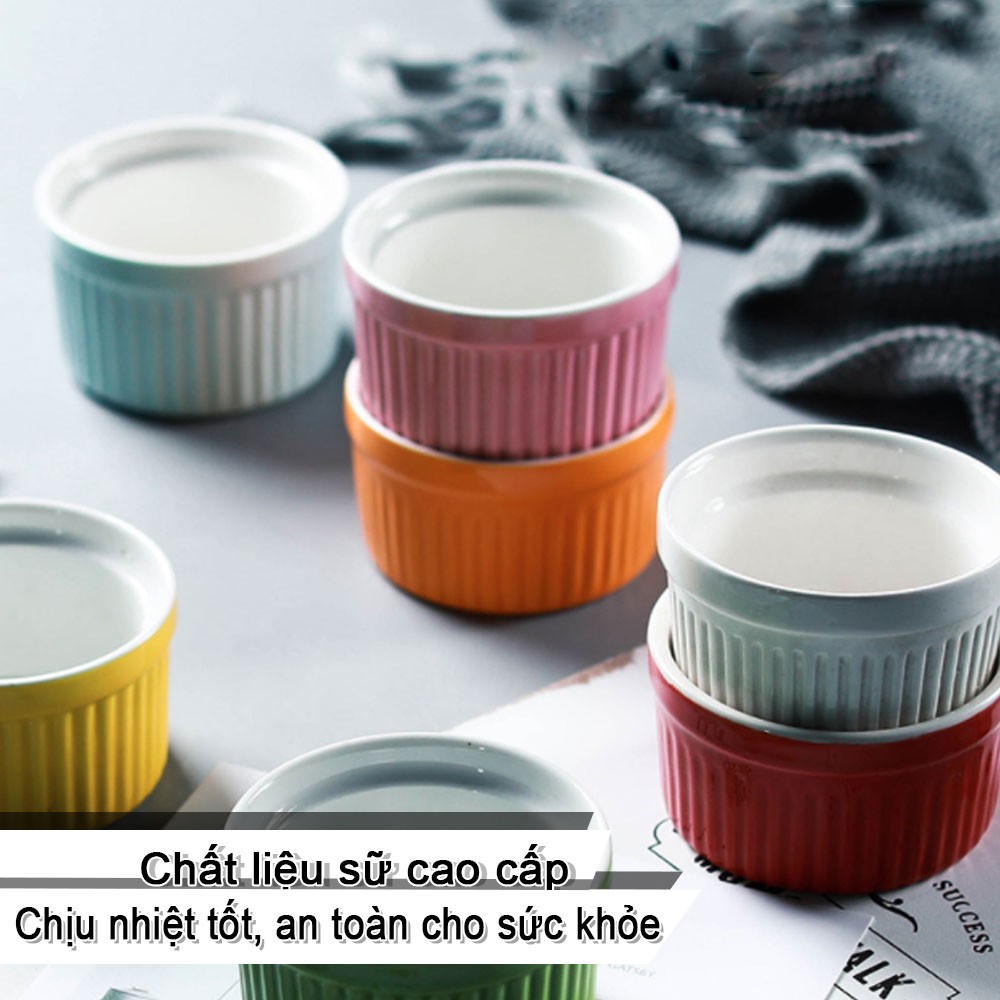 Hũ sứ RAMEKIN (11 màu), Hũ Sứ Làm Bánh Flan, Caramen, Bỏ Lò, Chịu Nhiệt