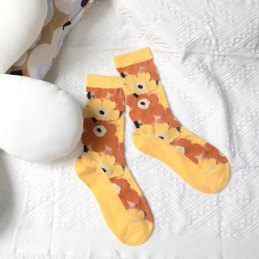 NICKOLAS Vớ Siêu Mỏng Họa Tiết Hoa Xinh Xắn Thời Trang Mùa Hè Cho Nữ