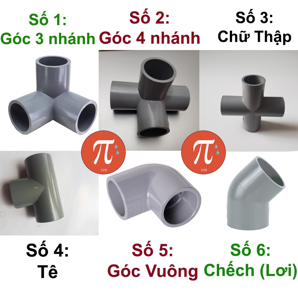 4 chiếc co góc 3 hướng, 4 nhánh, chữ thập, tê nhựa PVC 21, 27 làm nhà lều, khung bể bơi, đồ chơi cho trẻ