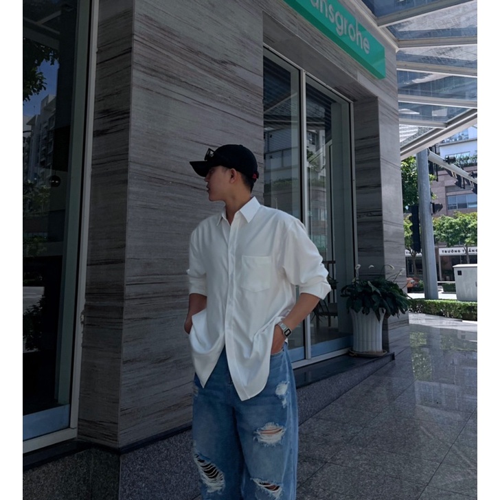 SIAM SOMI TRẮNG ĐEN và VÀNG KEM DÀI TAY ĐƠN GIẢN FORM RỘNG