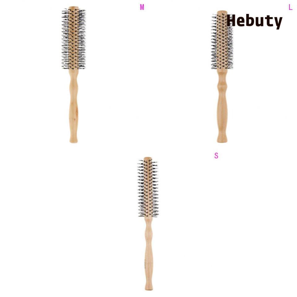 [Home & Living] Wooden Lotus Round Hair Care Brush Wavy Curling Detangling Comb Hairbrush