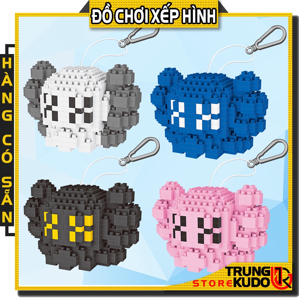 Mô hình Kaws Móc Khóa dạng Đồ chơi xếp hình móc khóa kaws làm quà tặng, đồ decor