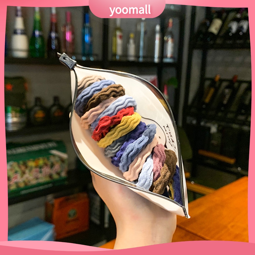 Set 5 Dây Thun Cột Tóc Mini Co Giãn Đơn Giản Cho Nữ