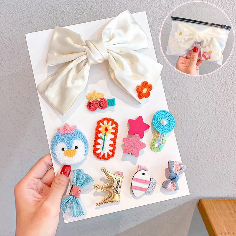 Set Kẹp Và Dây Cột Tóc Nhiều Kiểu Đáng Yêu Cho Bé Gái