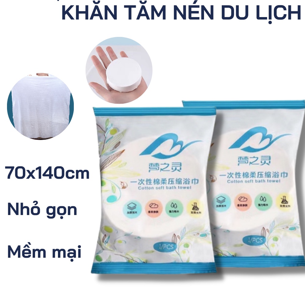 KHĂN TẮM Dạng Nén Du Lịch Mềm Mịn Kích Thước 70x140cm H215