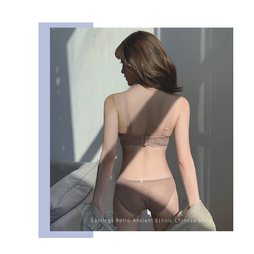 Bộ đồ lót/ Áo ngực có miếng đệm nâng ngực mỏng phối ren quyến rũ cho nữ | BigBuy360 - bigbuy360.vn