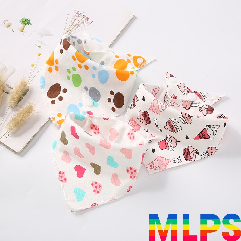 Yếm tam giác cotton MỀM MỊN KÈM TÚI ĐỰNG họa tiết dễ thương cho bé