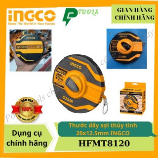 Thước dây cuộn sợi thủy tinh INGCO 20-30mx12.5mm, thước cuốn đa năng vỏ nhựa ABS bọc cao su siêu bền, tốc độ cuốn nhanh