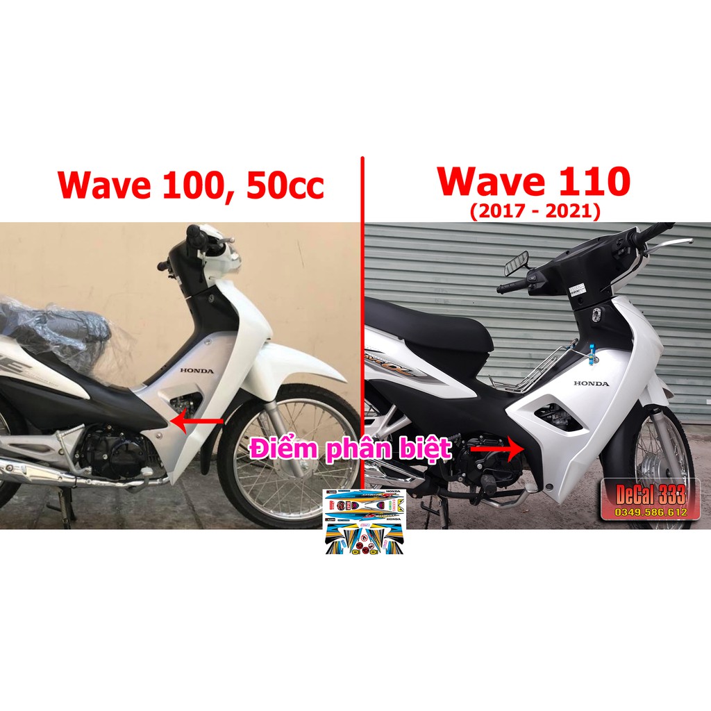 Tem Rời WAVE ALPHA 100 50 cc - Mẫu chữ S - XANH NGỌC đen 612285 (Tem chế 3 lớp cao cấp)