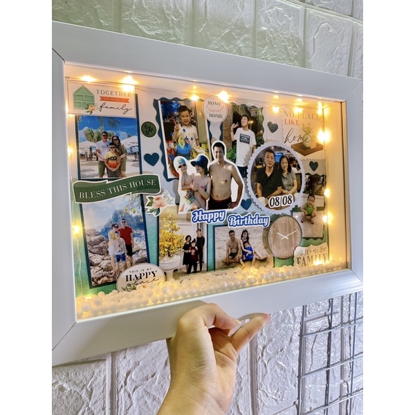 Khung ảnh 3D - khung ảnh nổi lòng khung 20x30cm (tặng kèm đèn led)