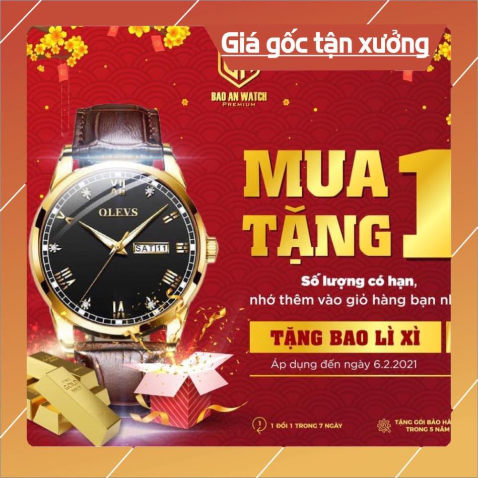 [Chính Hãng 100%] Đồng Hồ Nam - Đồng hồ thời trang nam OLEVS OL6602 dây da chính hãng size 40mm