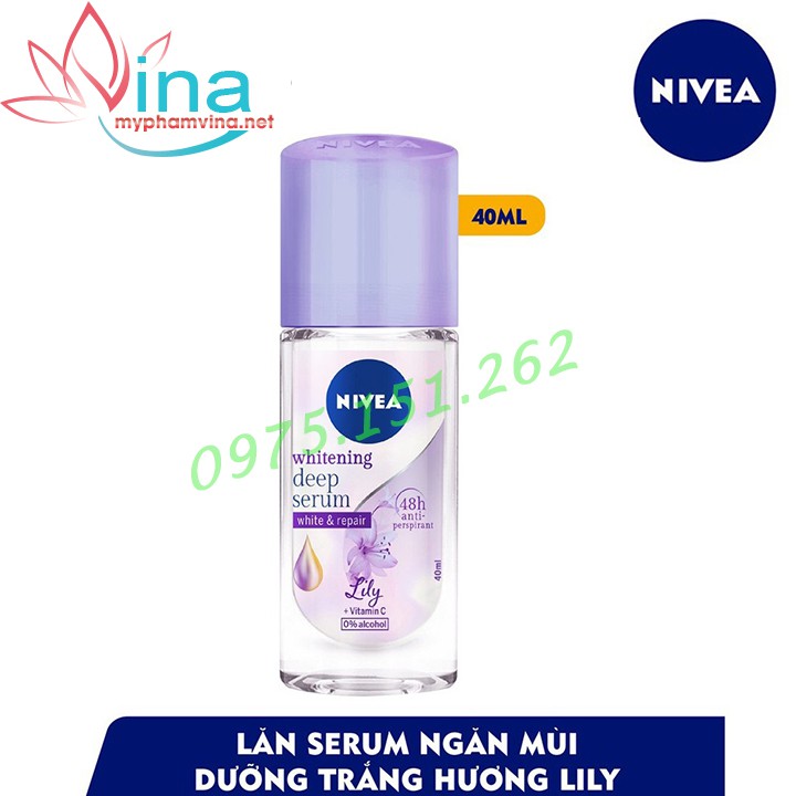 LĂN KHỬ MÙI NIVEA WHITENING DEEP SERUM LILY 40ML