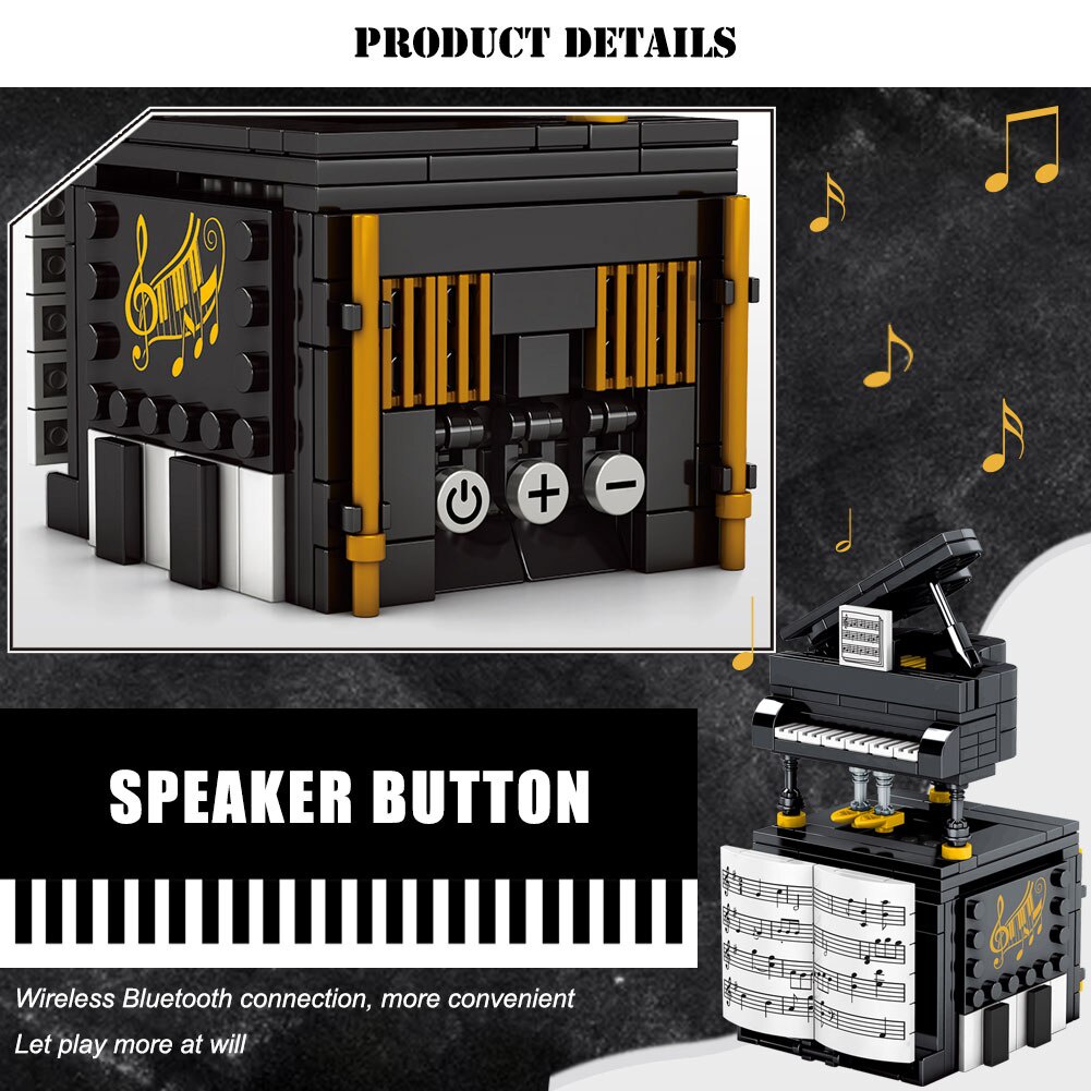 Đồ chơi Lắp ráp Mô hình SEMBO 708600 Piano Gramophone Bluetooth Speaker Phone Stand