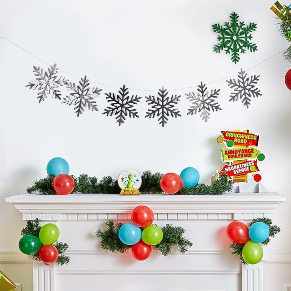 Dây treo trang trí giáng sinh năm mới hình bông tuyết