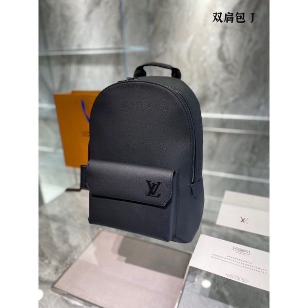 Balo thời trang cho nam và nữ thương hiệu Louis Vuitton LV cao cấp màu đen trơn