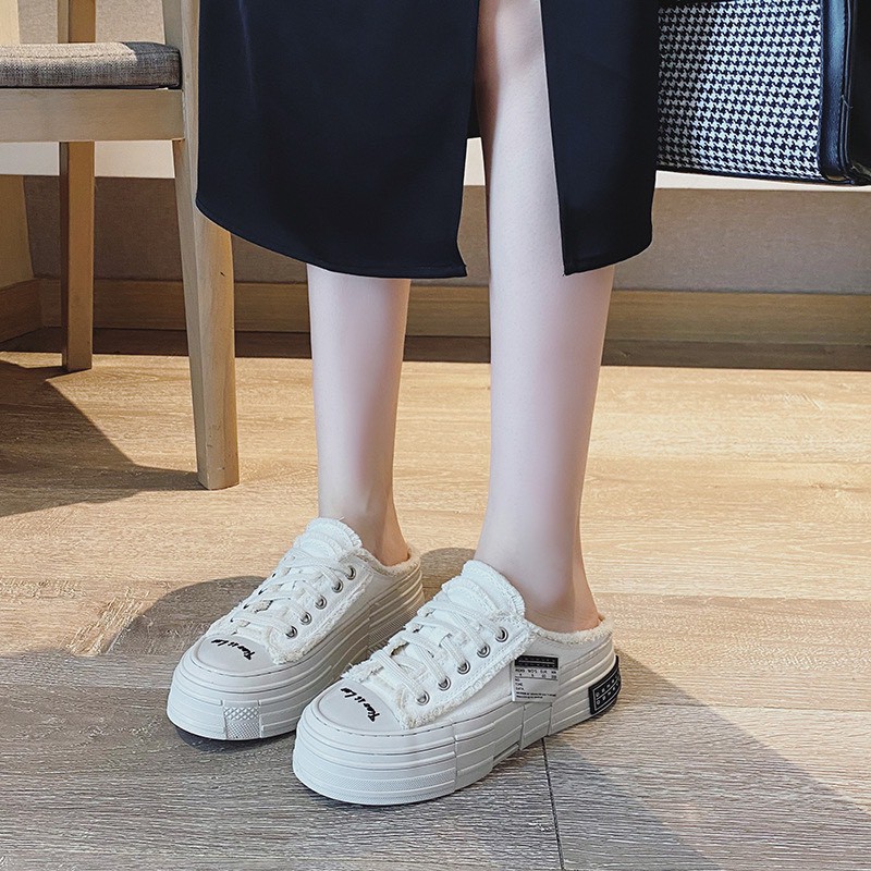 Hàng mới (2021) giày Sục Nữ Convess rách đế độn thời trang hiện đại