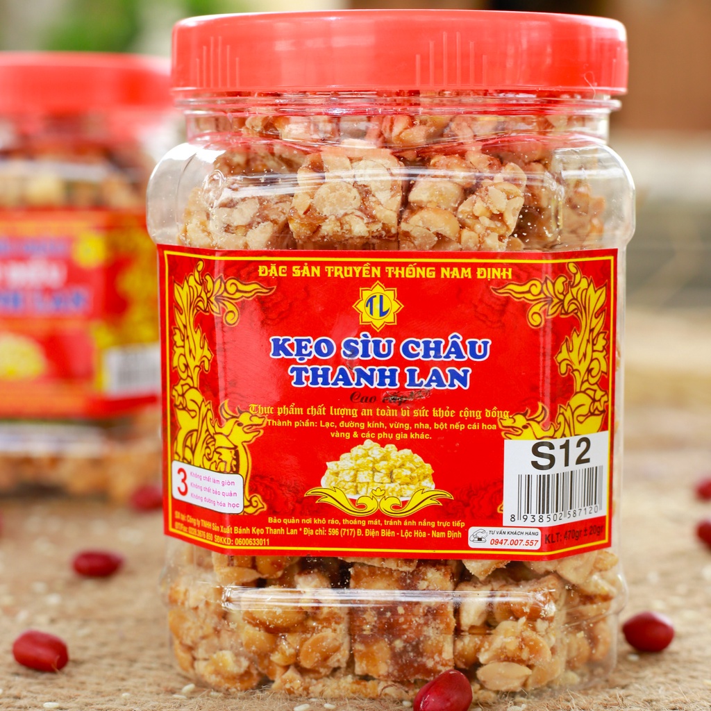 Kẹo lạc hộp, Kẹo Sìu Châu loại cao cấp 450G Đặc sản Nam Định - Chính hiệu Thanh Lan
