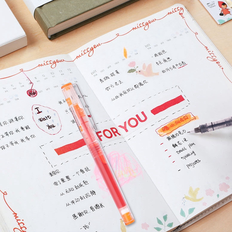 Bút mực gel cỡ lớn ngòi 0.5mm dài 13cm gồm 10 màu