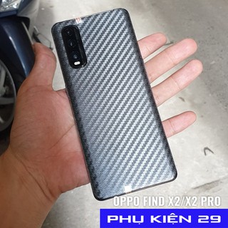 [Oppo Find X2/X2 Pro] Dán lưng chống xước 3D vân Cacbon - Carbon