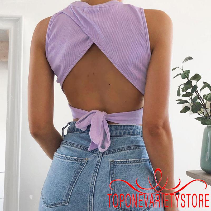 [Mã FAMAYWA giảm 10K đơn 50K] Áo Dây Nữ Không Tay Hở Eo Quyến Rũ | BigBuy360 - bigbuy360.vn