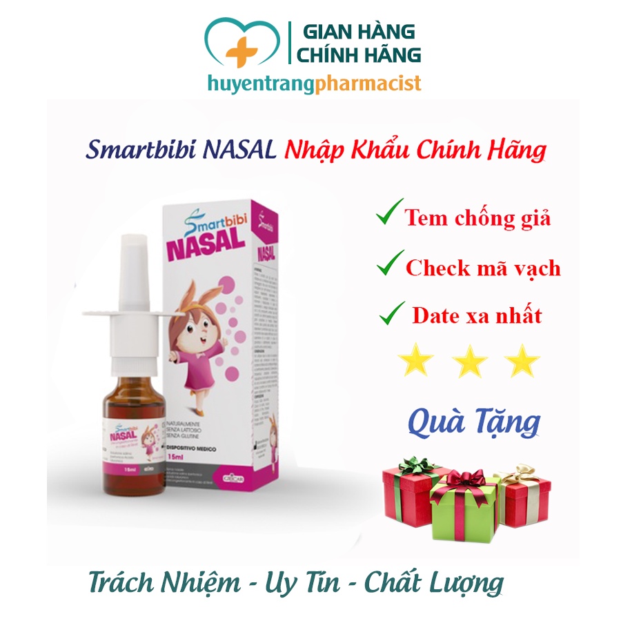 ✔️️️(Chính Hãng) Smartbibi Nasal làm loãng dịch mũi, thông thoáng màng nhầy hỗ trợ điều trị viêm mũi và viêm họng