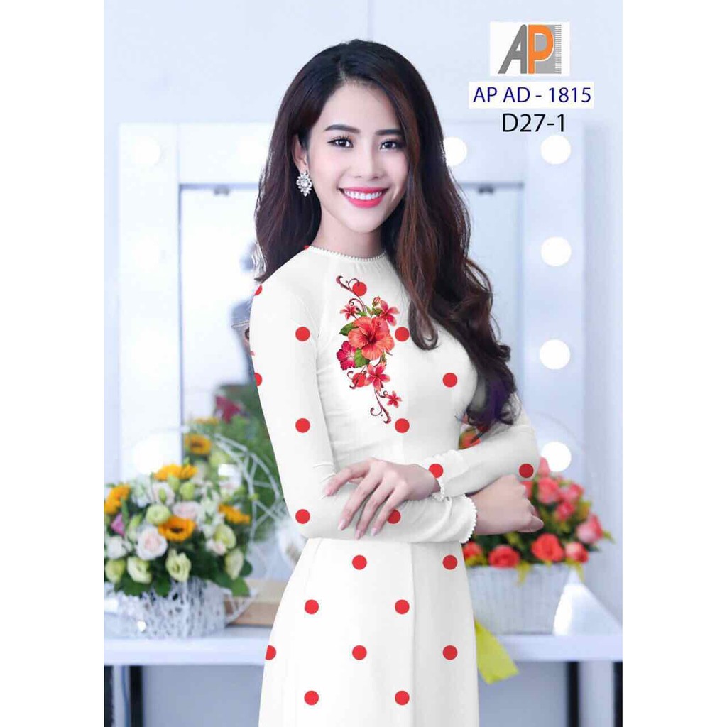 vải áo dài chấm bi