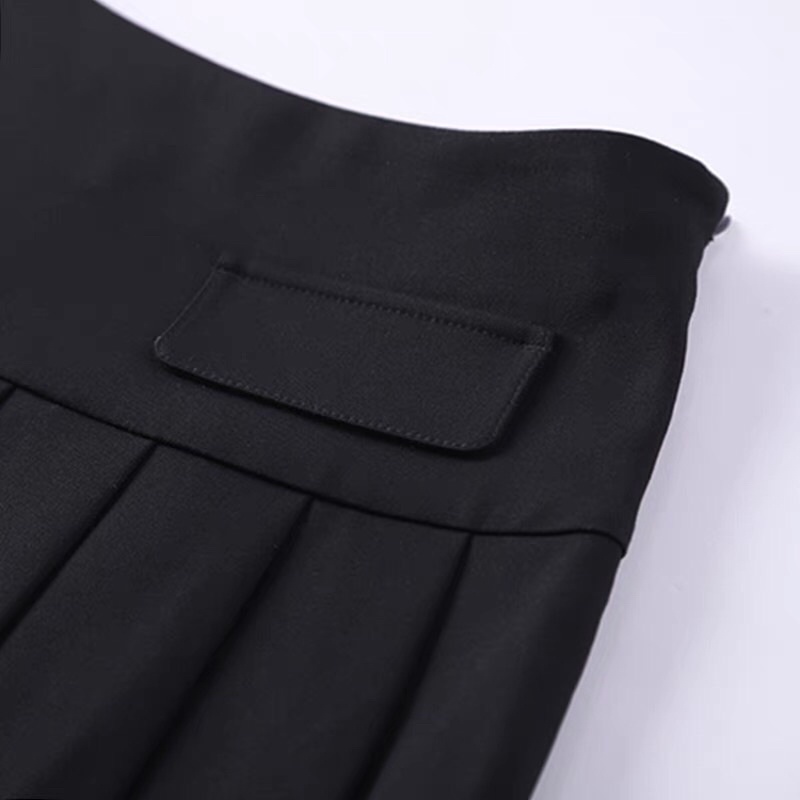 Chân váy đen xếp li Peacebird