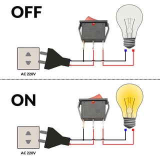 Công tắc bập bênh có đèn KCD3-101N (đỏ, xanh lá)