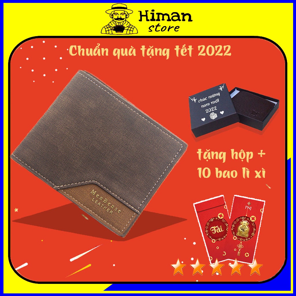 Ví nam giá rẻ da PU chất xịn bóp mini thời trang cao cấp dáng ngang nhỏ gọn HIMAN VN120