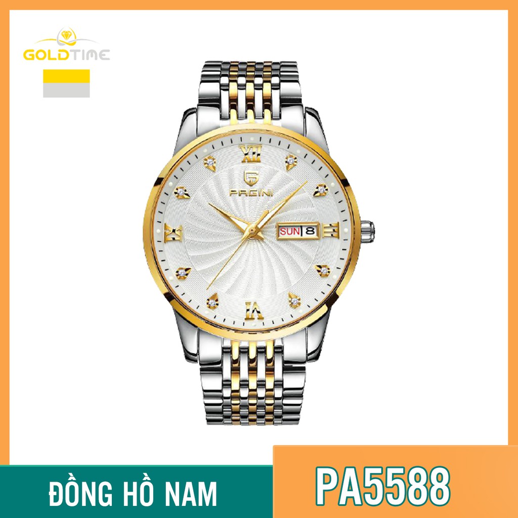 Đồng Hồ Nam PAGINI PA5588 Dây Thép Không Gỉ Có Dạ Quang - FullBox