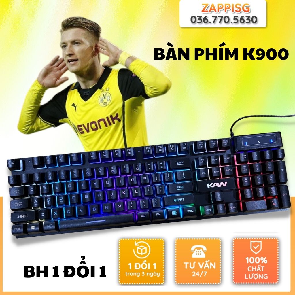 Bàn phím máy tính có dây giả cơ K900 JAW mẫu mới 2022 phong cách - BH uy tín 1 đổi 1