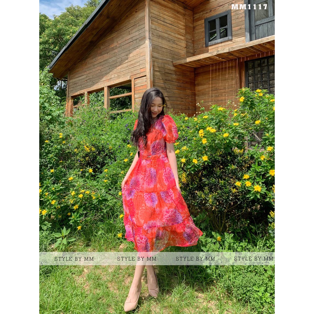 Đầm Nữ Đẹp, Đầm Voan Hoa Chất Liệu Voan Tơ Hàn Quốc Mềm Mát Không Nhăn - Thời Trang Thiết Kế Style By MM | BigBuy360 - bigbuy360.vn