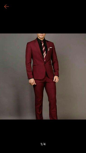 Bộ vest nam màu đỏ đô