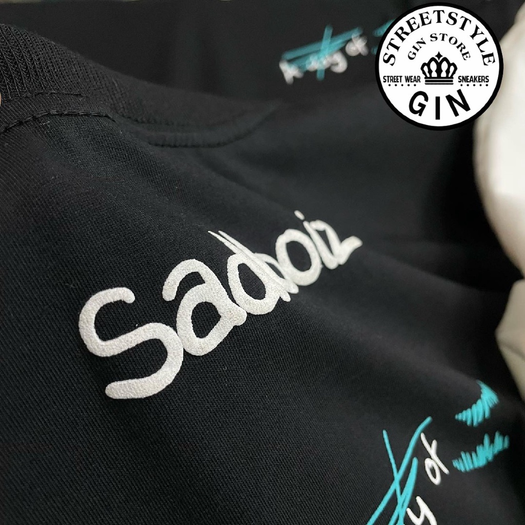 Áo thun sad boiz SADDINO v2 logo dập nổi nam nữ áo sadboiz SADDINO khủng long full tag - Gin Store