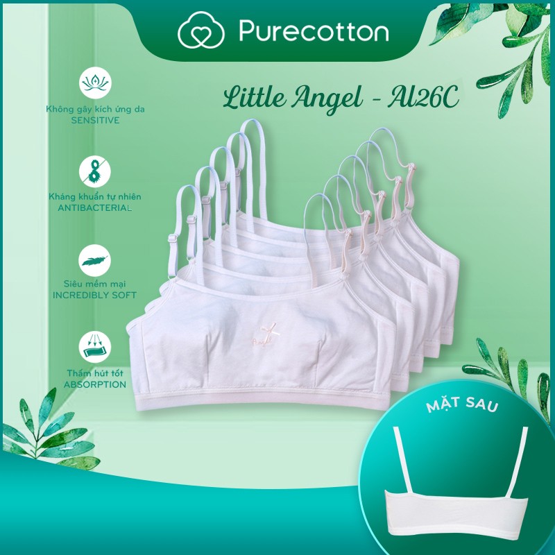 Combo 5 áo lá học sinh Purecotton cho bé gái mới lớn chất liệu cotton cao cấp kiểu dáng chui đầu không đệm PC005 | BigBuy360 - bigbuy360.vn