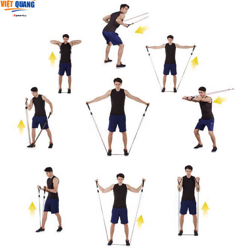 Bộ 5 Dây Kéo Ngũ Sắc Chất Lượng Tập gym,Tập Thể Dục