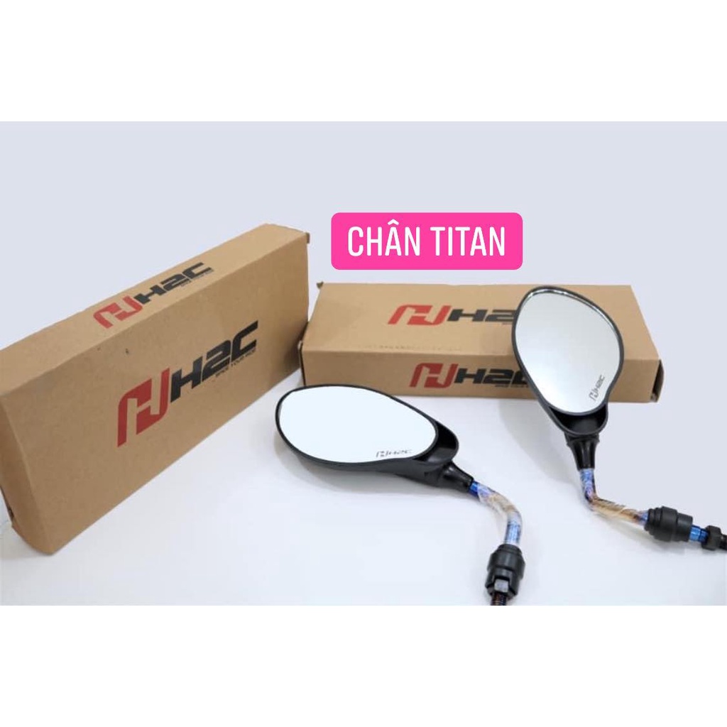 Cặp Kính YAZ H2C xi Titan - chân gương Si/chrom (kiếng chiếu hậu) DoChoiXeMay