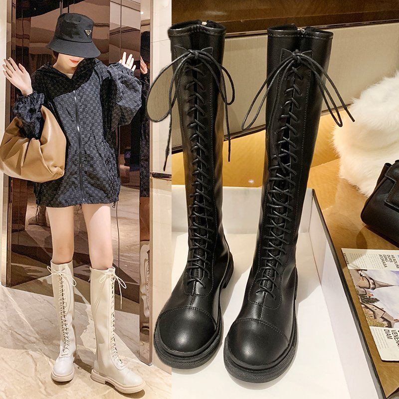 NEW Sale#Giày bốt nữ ống giữa của Knight boots 2021 màu trắng bên trong có chiều cao ủng mỏng và nhưng đến đầu gối . ! :